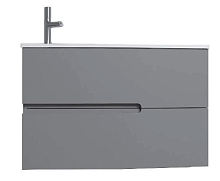 Тумба под раковину Jacob Delafon EB1888RU-442 Nona 80 см, с интегрированными ручками, глянцевый серый антрацит