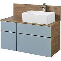 Набор Акватон 1A2569K3MIX30: тумба-умывальник 1A256901MIX30 Мишель 100, дуб рустикальный/фьорд /732700B000 раковина Мила/1A256703MIDR0 столешница ЛВДСП