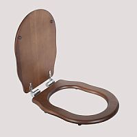 Сиденье TW Bristol TWBR08noce/cr для напольного унитаза, орех/хром