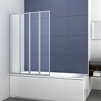 Шторка на ванну Vincea VSB-3110CL, 100х140 см, профиль хром/стекло прозрачное