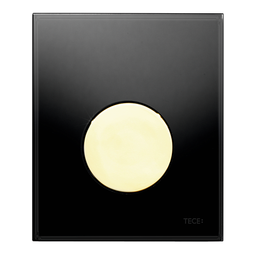 TECE 9242658 TECEloop Urinal,  стекло черное, клав. золотая.