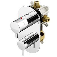 Термостат Gattoni TS050/22C0cr Easy GBOX встроенный, c переключателем на 2-3 выхода (укомплектован GBOX), цвет хром