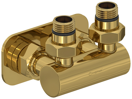 Модуль Сунержа 03-1536-1234, 2х1/2" угловой EU50, золото Модуль Сунержа 03-1536-1234, 2х1/2" угловой EU50, золото