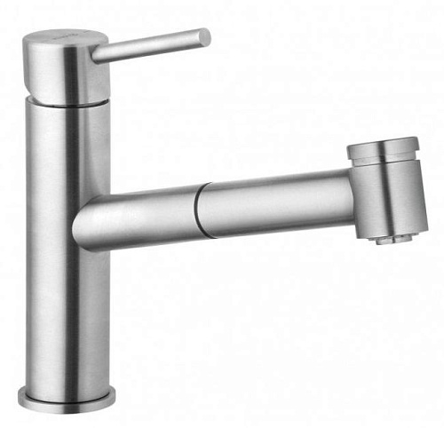 Смеситель Kludi 44851F860 Steel для кухни, выдвижной излив,переключатель, нержавеющая сталь Смеситель Kludi 44851F860 Steel для кухни, выдвижной излив,переключатель, нержавеющая сталь