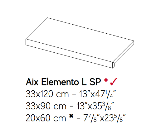 Угловой элемент AtlasConcorde AIX AixBeigeElementoL33x120SP купить недорого в интернет-магазине Керамос