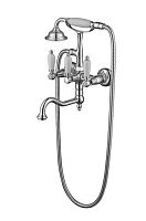 Смеситель Caprigo 03-510-сrm Adria-Classic для ванной с душевым комплектом, хром