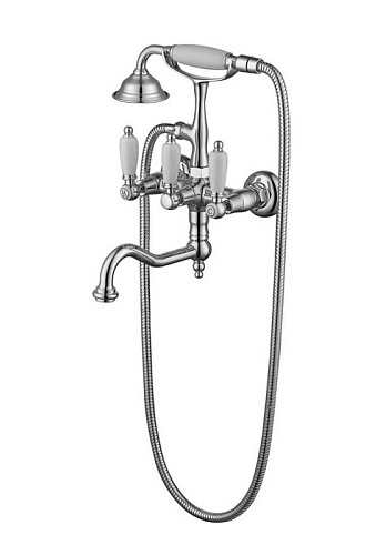 Смеситель Caprigo 03-510-сrm Adria-Classic для ванной с душевым комплектом, хром