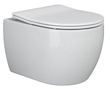 Унитаз Ceramica Nova CN3001 Play Rimless подвесной, 37х49 см, глубокий смыв, с ультра тонкой крышкой-сиденьем, белый