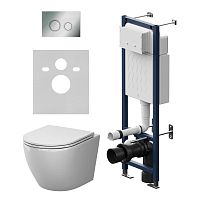 Комплект: Унитаз, Инсталляция, Кнопка смыва AM.PM LIKE IS110151.801901