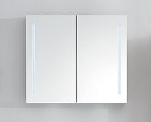 Зеркальный шкаф с двумя распашными  дверьми с нижней подсветкой и LED подсветкой дверей BelBagno SPC-2A-DL-BL-800, 800x126x700, белый купить недорого в интернет-магазине Керамос
