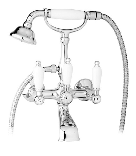 Смеситель Cezares FIRST-VD-01-M для ванны, с ручным душем, хром,ручки металл