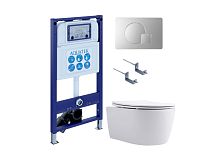 Комплект: Унитаз, Инсталляция, Кнопка смыва Aquatek ЕВРОПА SET AQUATEK ЕВРОПА New-068 4в1