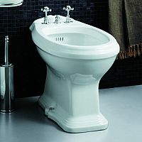 Биде напольное Simas AR823bi*3 Arcade с ободком 36х57 см, с 3 отверстиями под смеситель (2 отверстия выбитых вручную), цвет белый