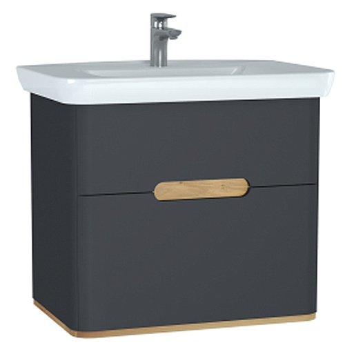 Тумба Vitra 60836 Sento с раковиной 78х49 см, подвесная, с LED подсветкой и датчиком движения, антрацит купить недорого в интернет-магазине Керамос Тумба Vitra 60836 Sento с раковиной 78х49 см, подвесная, с LED подсветкой и датчиком движения, антрацит купить недорого в интернет-магазине Керамос