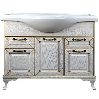 Тумба Loranto CS00075992 Пандора с раковиной, напольная, 105х45 см, белое золото