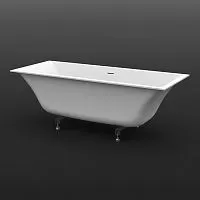 Knief 0600-730-01 Shape Ванна встраиваемая, 170x70xH60cм, с щелевым сливом переливом click-clack, белая матовая (с комплектом ножек) 