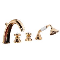 Смеситель Gattoni 1240012D0oro Vivaldi на борт ванны, золото 24кт