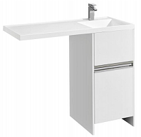 Тумба Акватон 1A236001LH010 Лондри 400 под раковину, 42х50 см, белый глянец,хром глянец