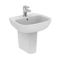 Раковина Ideal Standard T280801+T283901 Esedra подвесная 50х42 см, с 1-м отверстием под смеситель, с колонной, белая Раковина Ideal Standard T280801+T283901 Esedra подвесная 50х42 см, с 1-м отверстием под смеситель, с колонной, белая