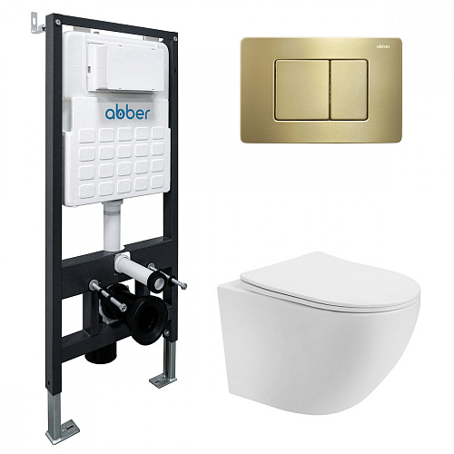 Комплект: Унитаз, Инсталляция, Кнопка смыва Abber BEQUEM AC1100T-AC0105-AC0120MMG Комплект: Унитаз, Инсталляция, Кнопка смыва Abber BEQUEM AC1100T-AC0105-AC0120MMG