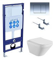 Комплект Aquatek SET Лира-010 4 в 1: рама Standard INS-0000012 + крепеж KKI-0000002 + кнопка KDI-0000010 + унитаз AQ1155-00 с крышкой-сиденьем Soft-close, белый