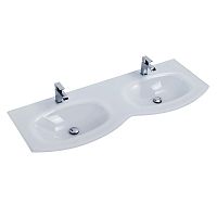 Раковина Cezares 82412 STING стеклянная с двумя чашами 139x52 см, белый
