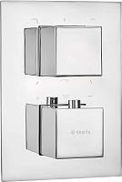 Внешняя часть Deante BXY_0EAT Square смесителя на 3 выхода, установка с Thermostatic Box BXY_X44T, хром