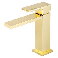 Смеситель Migliore 25395 Kvant Gold для раковины монокомандный, плоский излив, золото