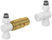 Терморегулятор Сунержа 12-1420-6207 автоматический, прямой, G 1/2" НР х G 3/4" НГ (набор), белый/золото