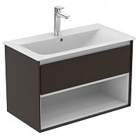 Тумба Ideal Standard E0827VY Connect Air для раковины 80х44 см, подвесная, Matt Dark Brown + Matt White (темно-коричневый матовый + белый матовый) Тумба Ideal Standard E0827VY Connect Air для раковины 80х44 см, подвесная, Matt Dark Brown + Matt White (темно-коричневый матовый + белый матовый)