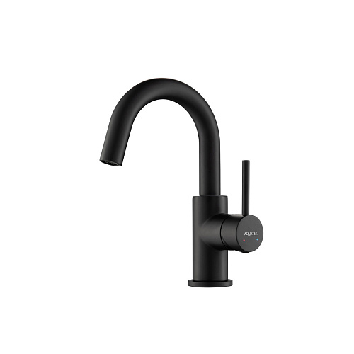 Смеситель Aquatek AQ1307MB Европа для раковины, без донного клапана, черный матовый Смеситель Aquatek AQ1307MB Европа для раковины, без донного клапана, черный матовый