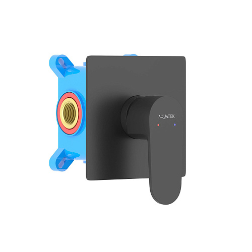 Смеситель Aquatek AQ1266MB Оберон для душа (внешняя и скрытая часть), черный матовый