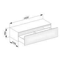 Тумба Keuco 31326890000 Edition 11 боковая 140х53.5 см, шпон светлый дуб/шпон светлый дуб