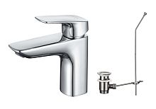 Смеситель Aquatek AQ1011CR Вега для раковины, с донным клапаном, хром