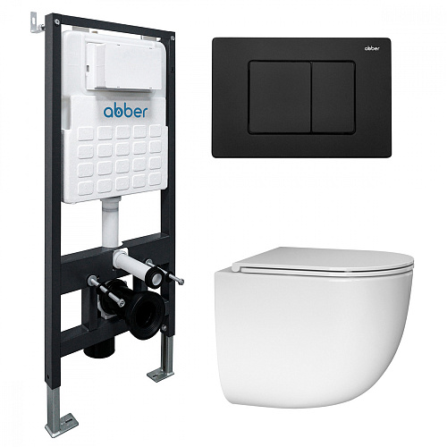 Инсталляция с подвесным унитазом Abber BEQUEM AC1132TC-AC0105-AC0120MB купить недорого в интернет-магазине Керамос Инсталляция с подвесным унитазом Abber BEQUEM AC1132TC-AC0105-AC0120MB купить недорого в интернет-магазине Керамос