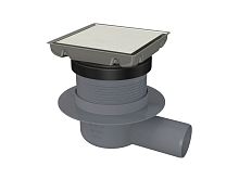 Душевой трап Deante KOS_001D с решеткой из нержавеющей стали/под плитку 110х110 мм, D50, хром