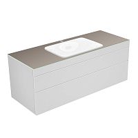 Тумба Keuco 31573720100 Edition 400 под умывальник 140х53.5 см, белый/стекло глянцевое трюфель