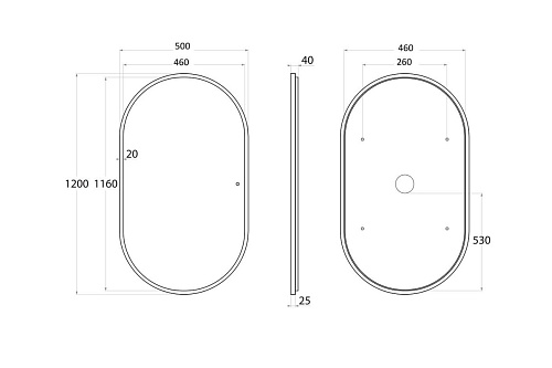 Зеркало Art&Max ART&MAX AM-Bar-500-1200-DS-F купить недорого в интернет-магазине Керамос