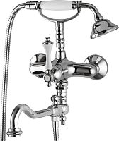Смеситель Cezares MARGOT-VDFM2-01-M для ванны, с ручным душем и поворотным изливом, хром,ручки металл