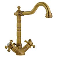 Смеситель Migliore 31615 Prestige для раковины, излив "змейка", Click-clack, бронза