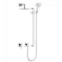 Душевой комплект 6 Keuco 59604010002 IXMO: однорычажный смеситель на 2 потребителя, с квадратными розетками, хром