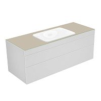 Тумба Keuco 31573750100 Edition 400 под умывальник 140х53.5 см, белый/стекло матовое кашемир