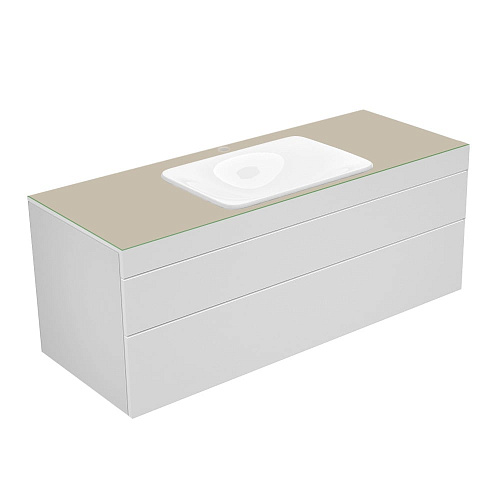 Тумба Keuco 31573750100 Edition 400 под умывальник 140х53.5 см, белый/стекло матовое кашемир купить недорого в интернет-магазине Керамос