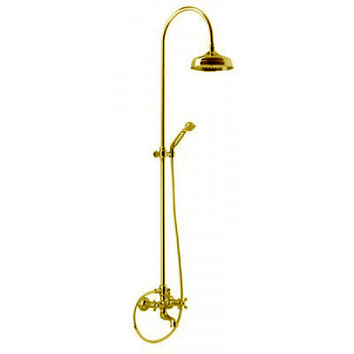 Душевая система Cisal AC00415324 Arcana смеситель для ванны/душа,верхний душ Easy Clean,ручной душ с держателем и шлангом, цвет золото снят с производства