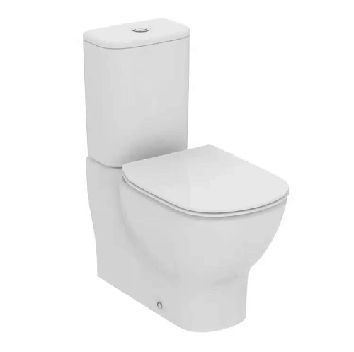 Комплект 3 в 1 Ideal Standard V0005D Tesi AquaBlade®: напольный/пристенный унитаз с бачком + тонкая крышка, белый