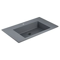 Раковина Vincea VCB-13800G из кварца, 80х48 см, серый матовый