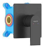 Смеситель Aquatek AQ1466MB Лира для душа (внешняя и скрытая часть), черный матовый