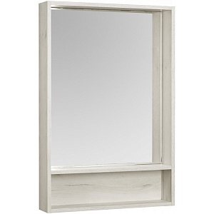 Зеркальный шкаф Акватон 1A237602FA860 Флай 60х91 см, белый,дуб крафт