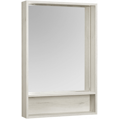 Зеркальный шкаф Акватон 1A237602FA860 Флай 60х91 см, белый,дуб крафт купить недорого в интернет-магазине Керамос