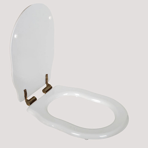 Сиденье TW Bristol TWBR21bi/br для напольного унитаза, белое/бронза снят с производства